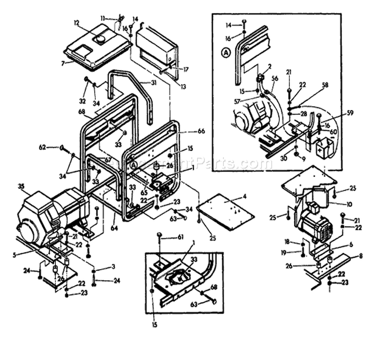 Page B Diagram and Parts List for 9288-3  Briggs and Stratton Generator